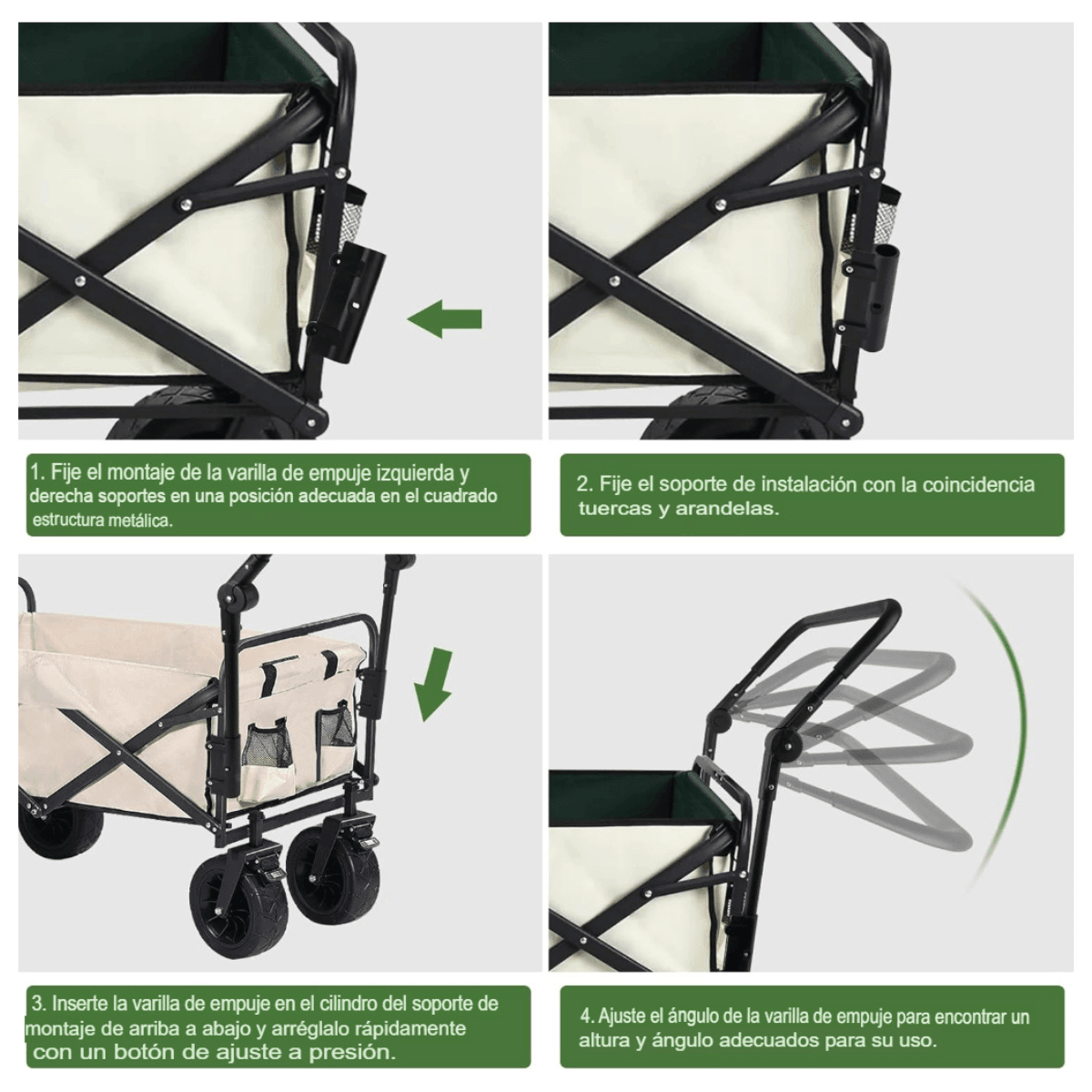 Carrito con Mango Plegable Ajustable - Comercializadora 1018