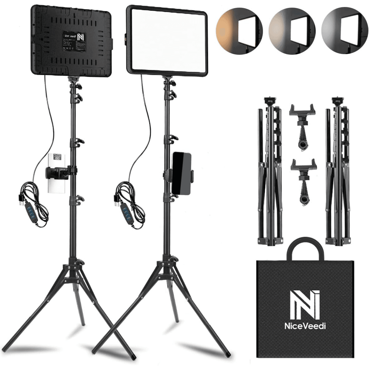 Cuadrado de Luz LED 48 cm Trípode 2.1 M - Comercializadora 1018
