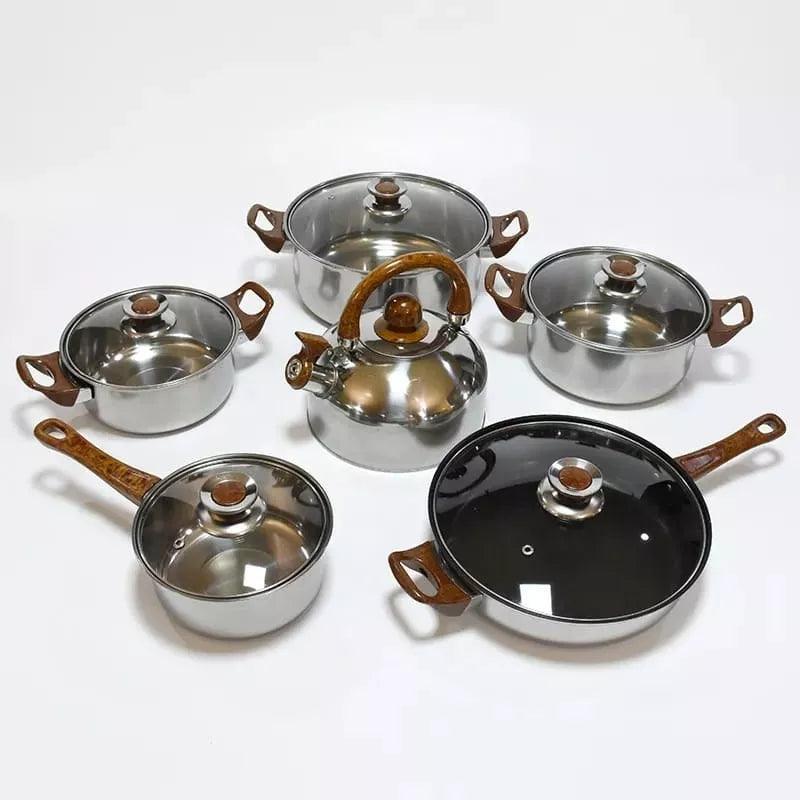 Ollas de acero inoxidable 12 piezas - Comercializadora 1018