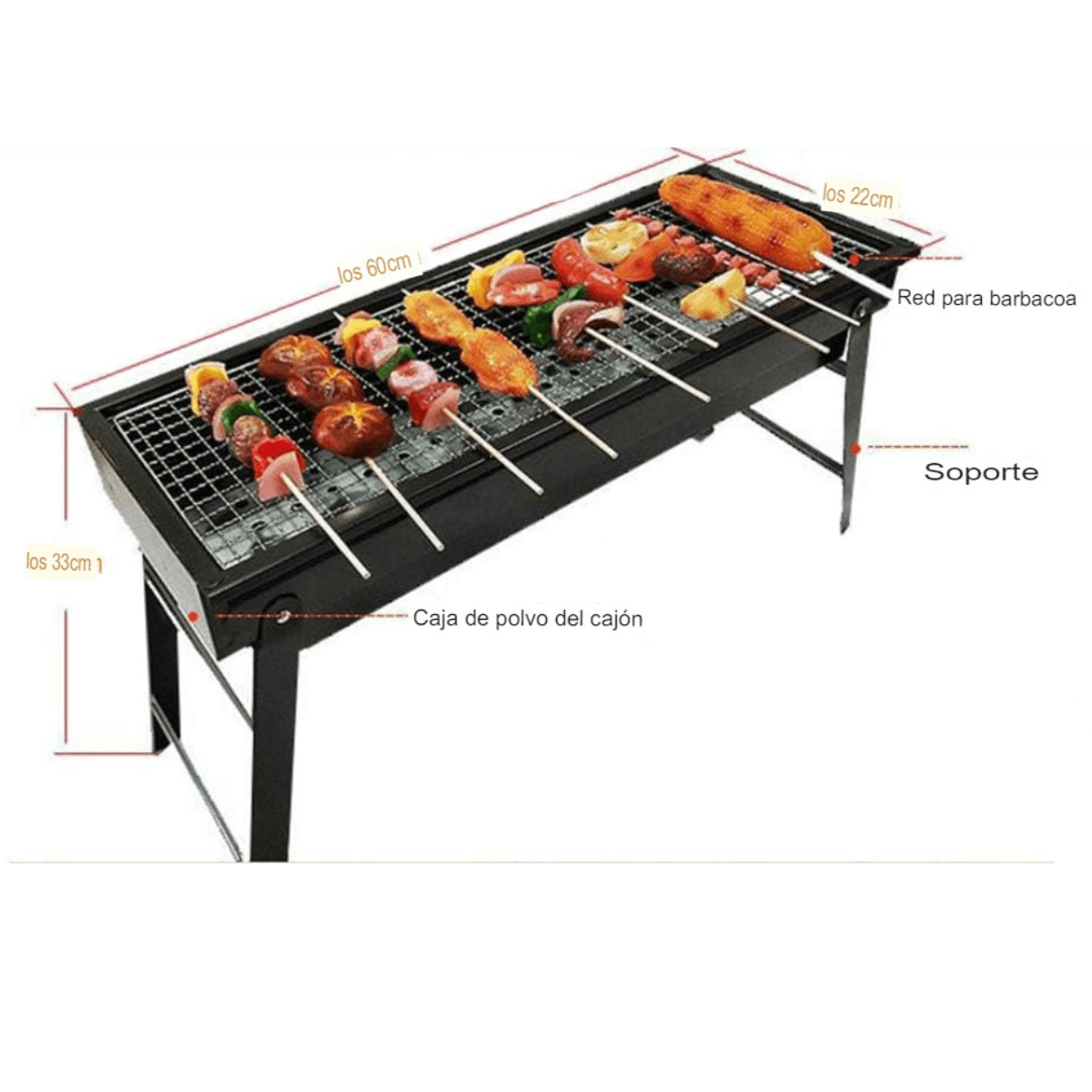 Parrilla portátil (Carbón) de acero - Comercializadora 1018