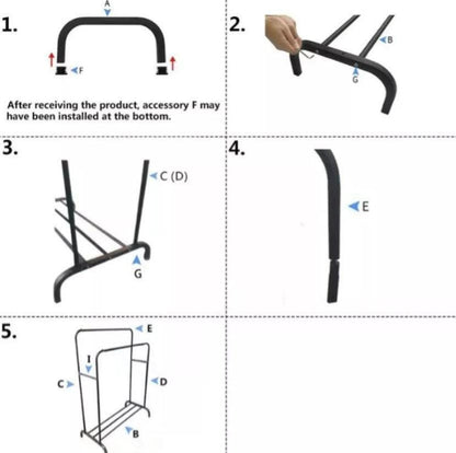 Perchero Metalico doble Organizador - Comercializadora 1018